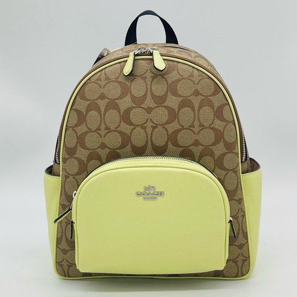 Coach Handbags - Coach Court Backpack in Signature Canvas